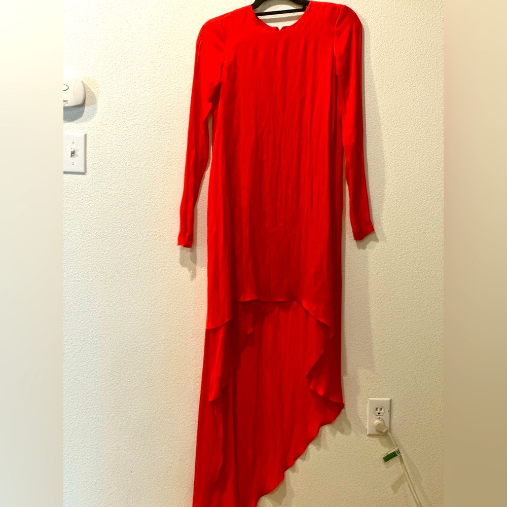COPY - BCBG Beautiful orange asymmetrical dress.
